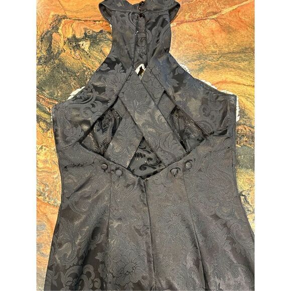 Jessica McClintock Gunne Sax vintage 80s choker collar beaded open shoulder broc - Picture 11 of 14